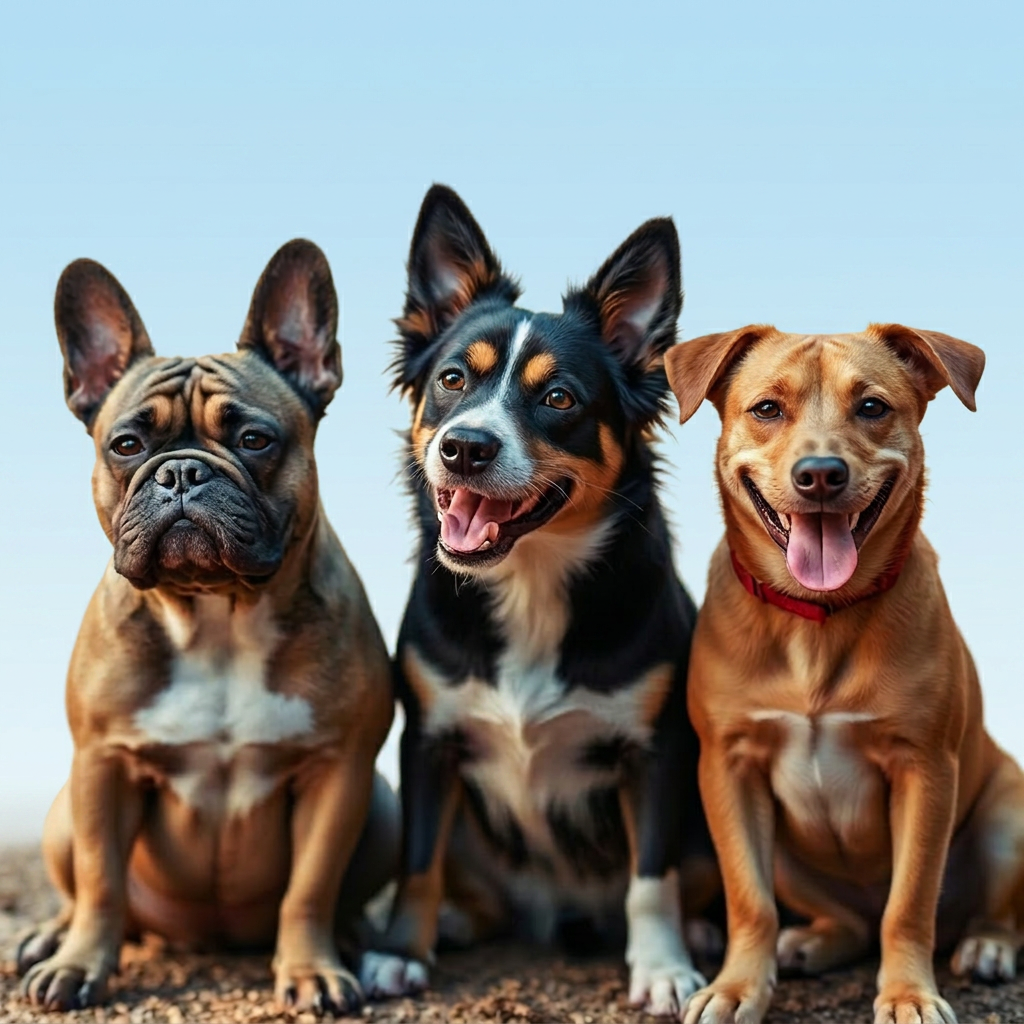 Buldogue Francês, Border Collie e vira-lata